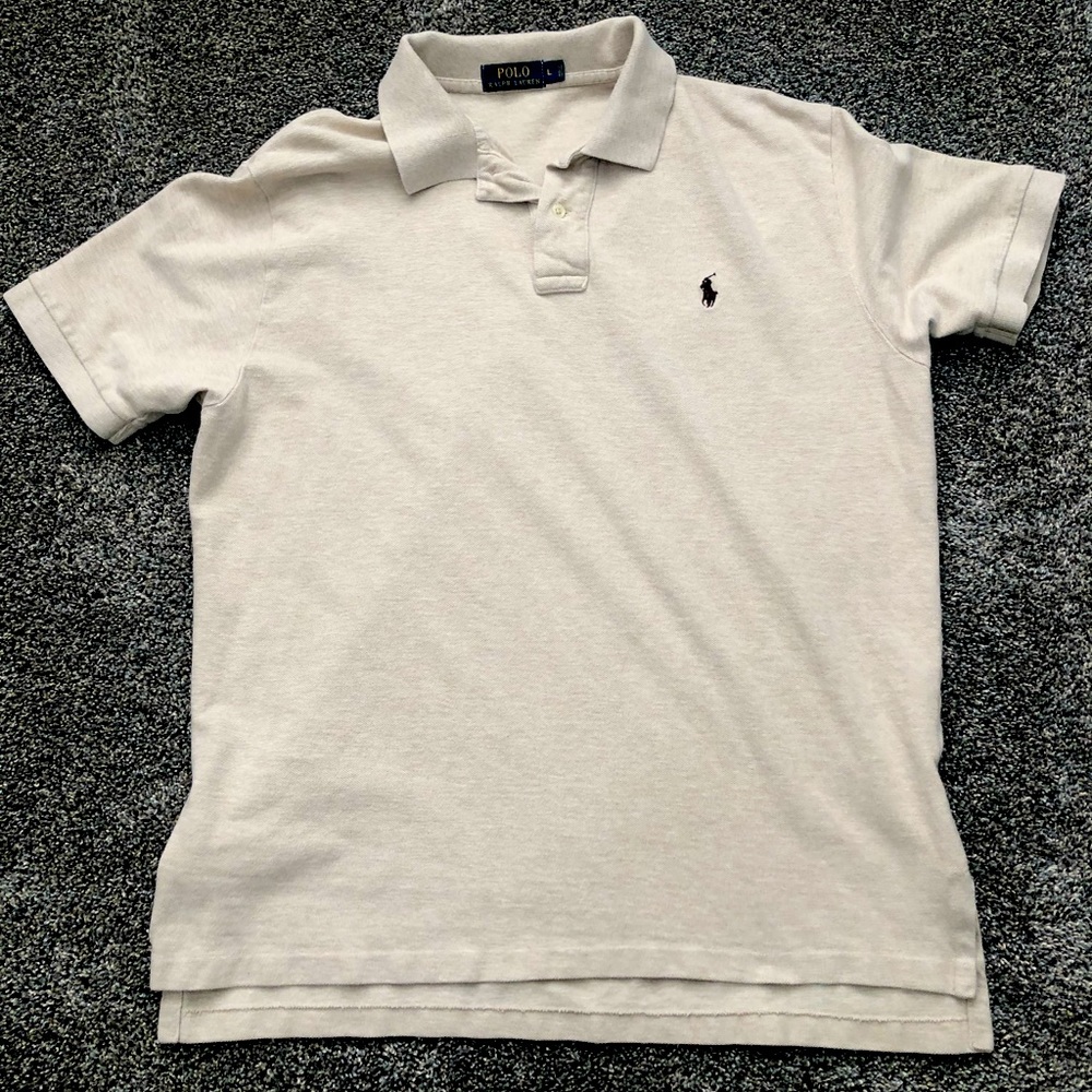 Ralph Lauren Polo Shirt -Mens Large-Beige